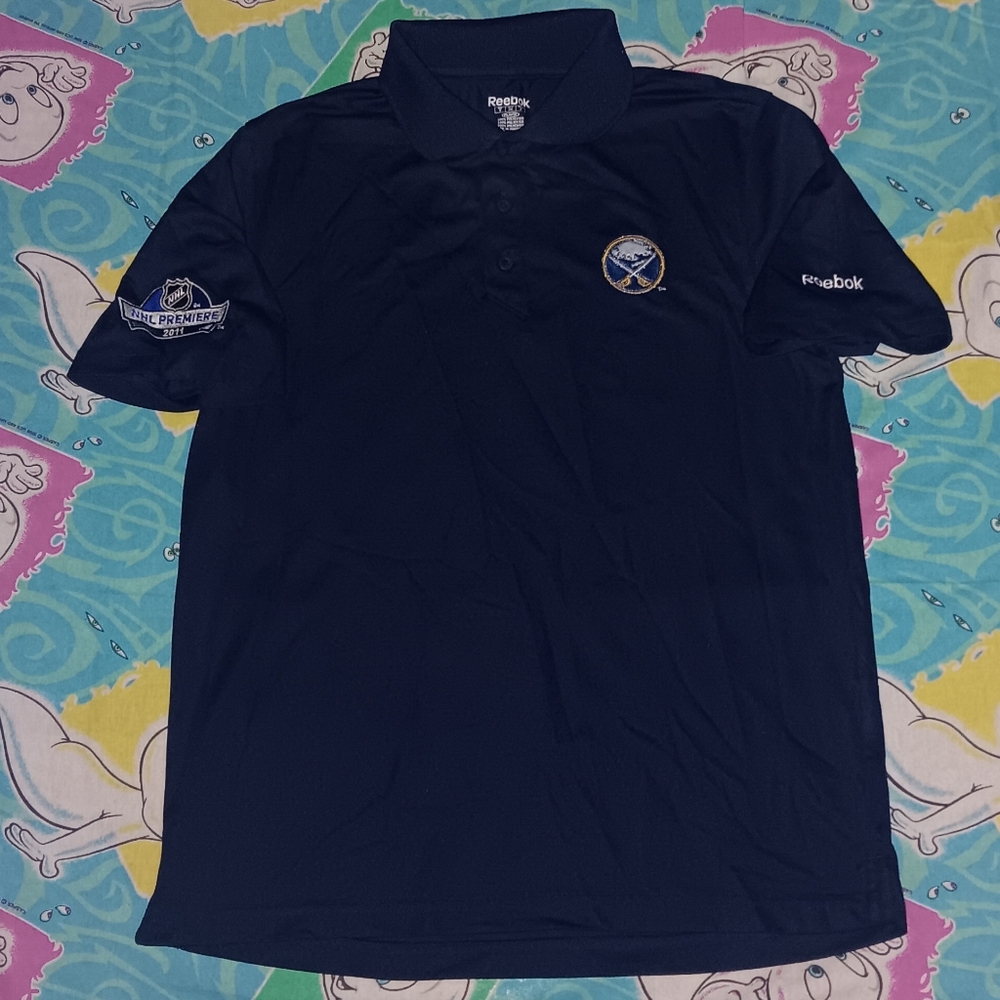 2011 Reebok Buffalo Sabres NHL Premiere Polo Golf Jersey Shirt NHL Vintage